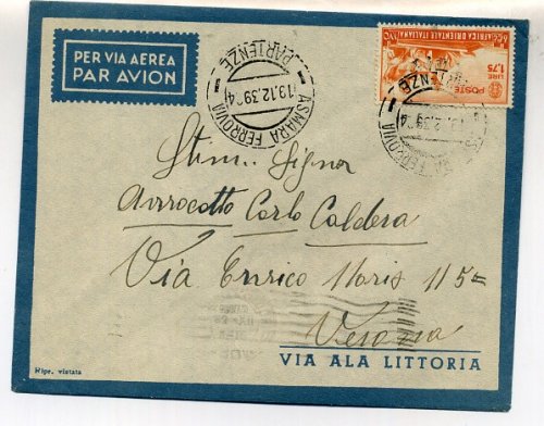7167 AOI da Asmara per Via Aerea 1939
